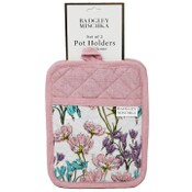 Wholesale - 2pc Pink Silicone Grip Pot Holder Floral Print C/P 30, UPC: 195010185837